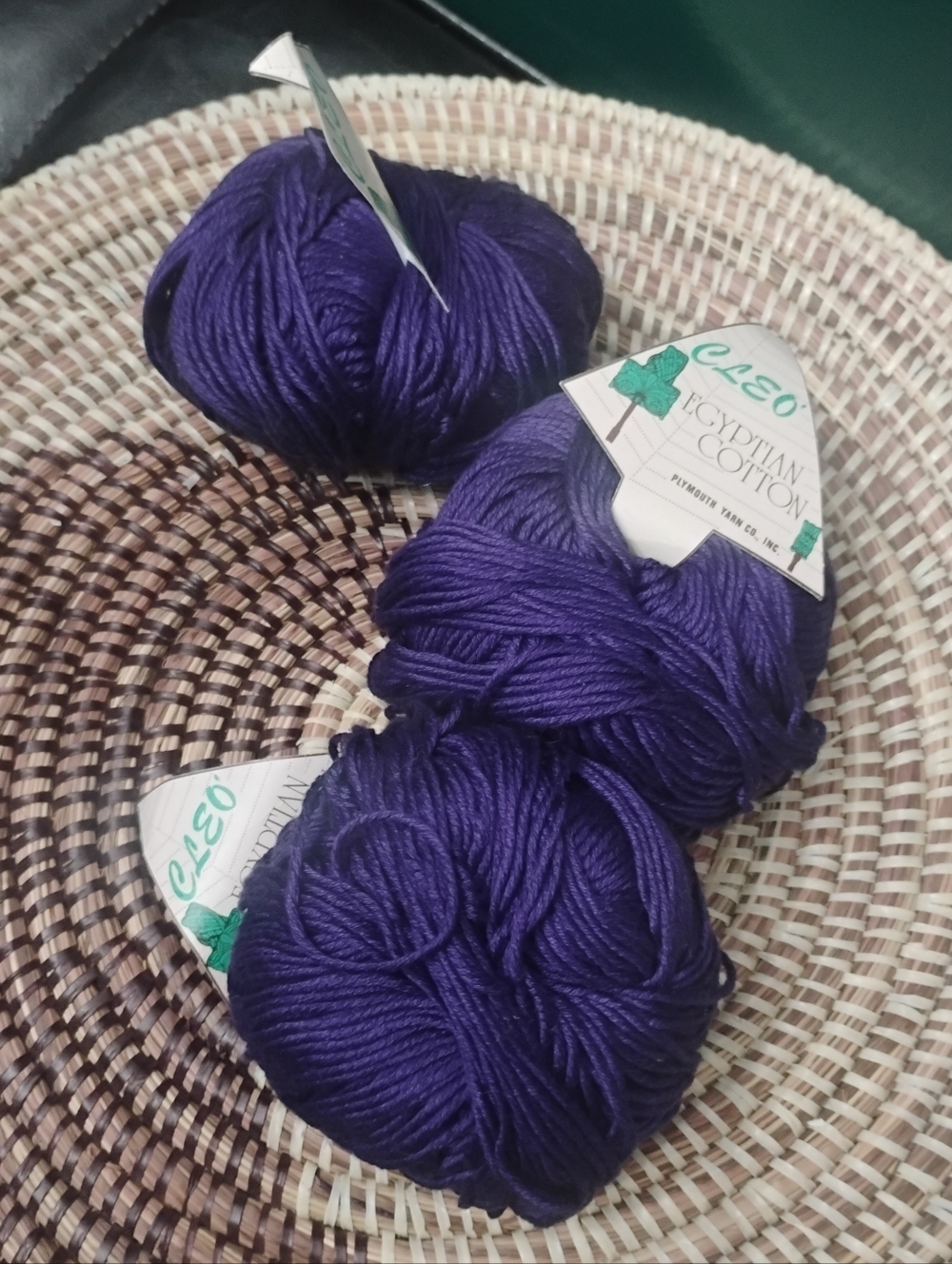 Plymouth Yarn Co. Cleo Egyptian Cotton Yarn Violet Purple 3 Skein Lot NEW - Picture 8 of 8